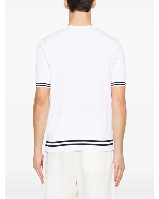 Panicale White Striped T-Shirt for men