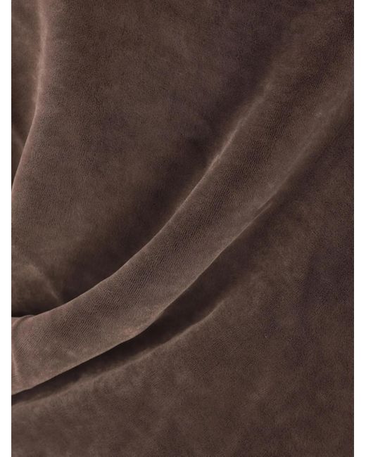 Rick Owens Brown Draped Cowl-Neck Top