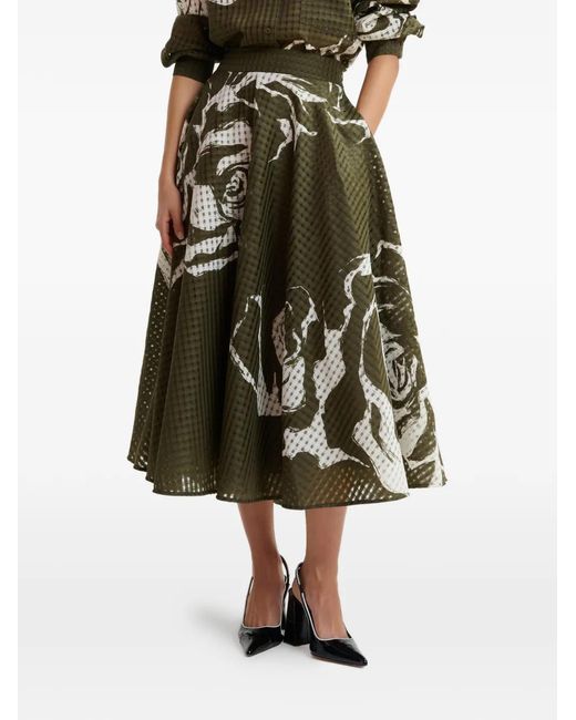 Essentiel Antwerp Green Floral-Print Skirt