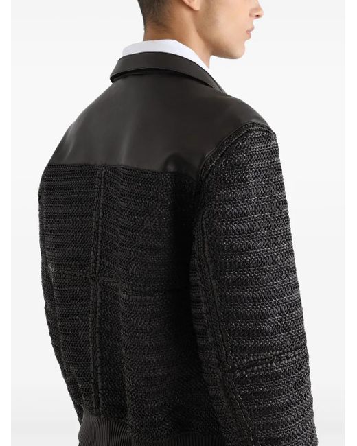Dolce & Gabbana Black Interwoven-Design Jacket for men