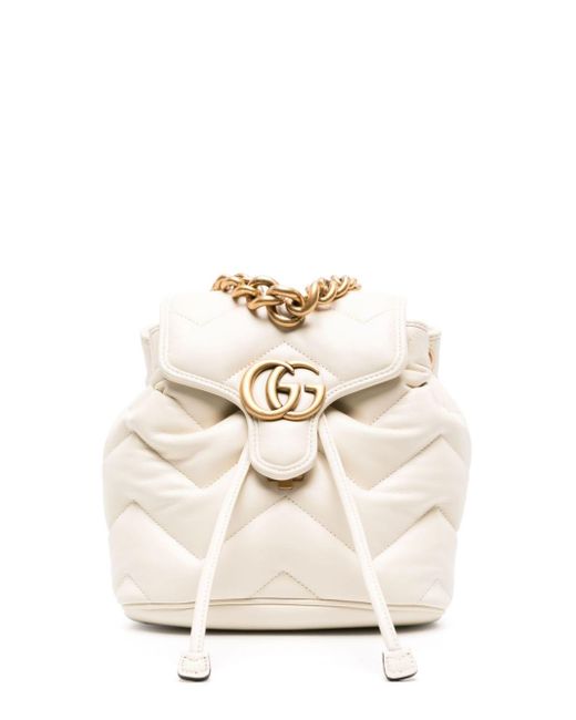 Gucci Natural GG Marmont Leather Backpack