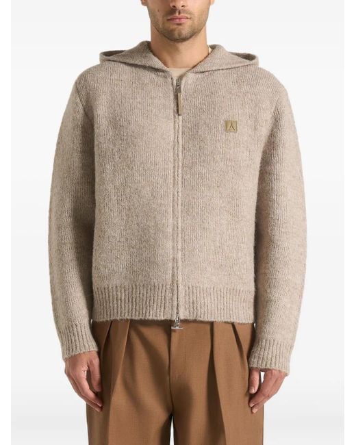 Manière De Voir Natural Billie Brushed Wool Zip-Fastening Hoodie