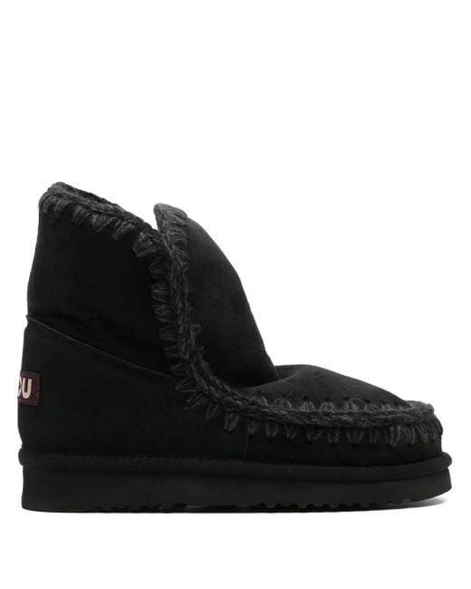 Mou Black 18 Logo-Appliqué Ankle Boots