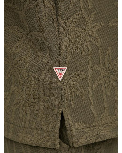 Guess Green Palm-Tree Short-Sleeve Shirt for men