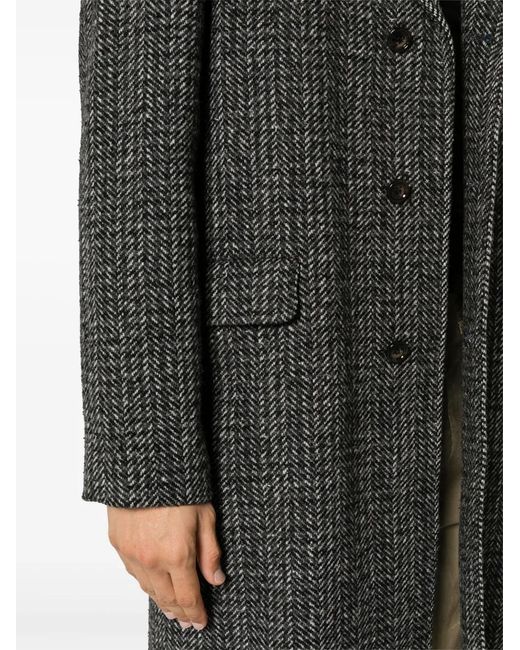 Aspesi Gray Franz Single-Breasted Bouclé Coat for men