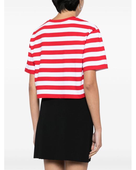 Patou Red Gestreiftes Cropped-T-Shirt