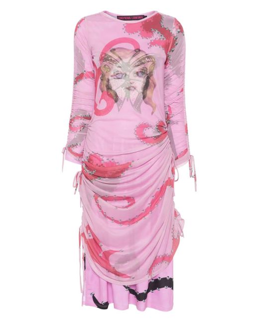 Chopova Lowena Pink Ballast Midikleid