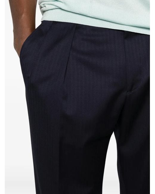 Briglia 1949 Blue Portobello Button-Fastening Trousers for men