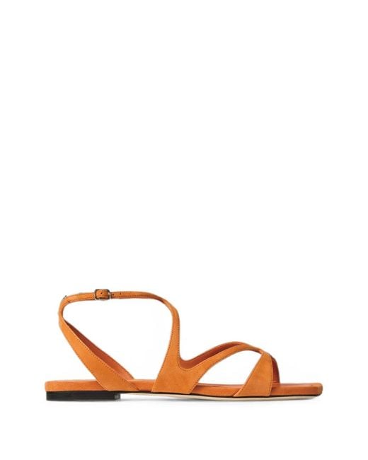 Jimmy Choo Brown Ayla Sunset Suede Flat Sandals