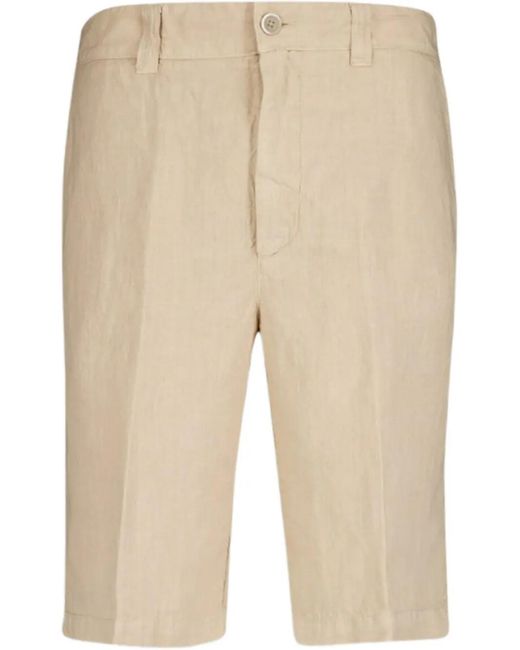 120% Lino Natural Linen Bermuda Shorts for men