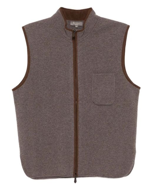 N.Peal Cashmere Brown Shaftesbury Gilet for men