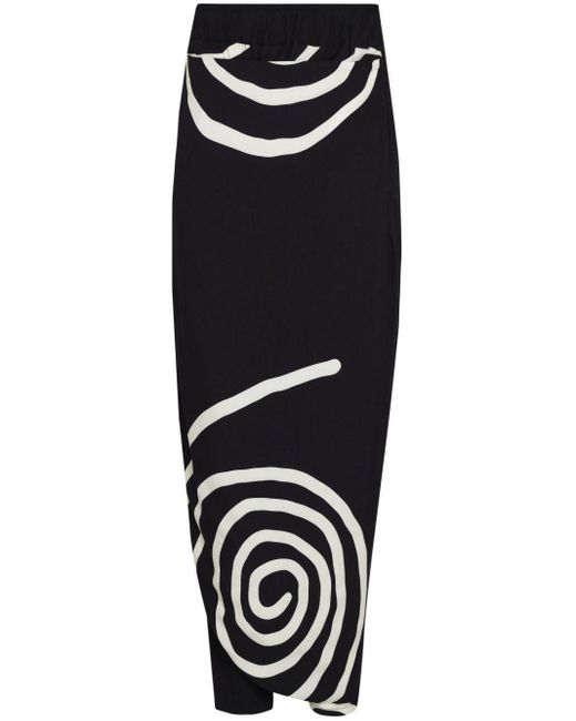 UMA | Raquel Davidowicz Black Wide-body Printed Trousers