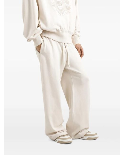 Dolce & Gabbana White Cotton Oversized Sweatpants for men