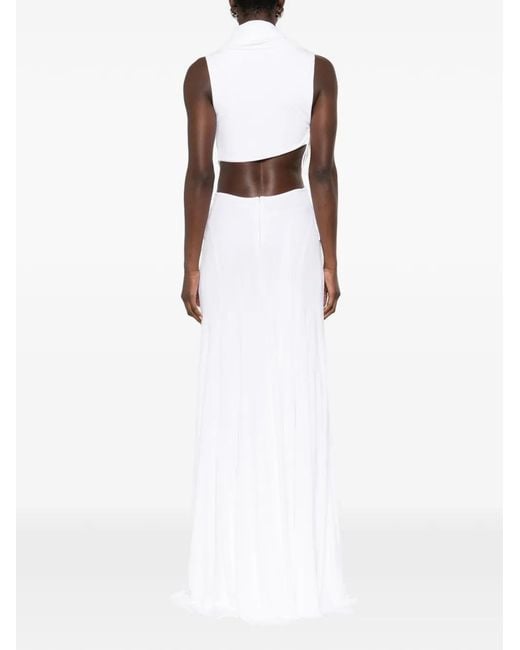Christopher Esber White Draped Cut-Out Maxi Dress