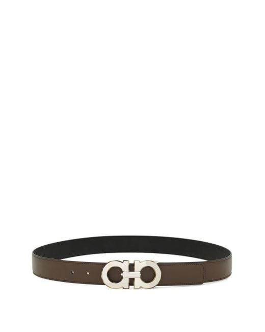 Ceinture En Cuir À Design Réversible Ferragamo pour homme en coloris White