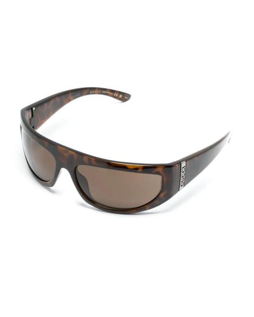 Gucci Gray Shield-Frame Sunglasses