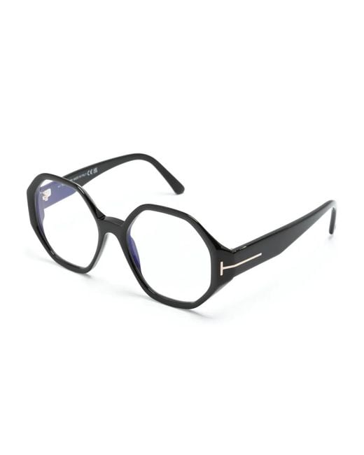 Tom Ford Black Geometric-Frame Glasses