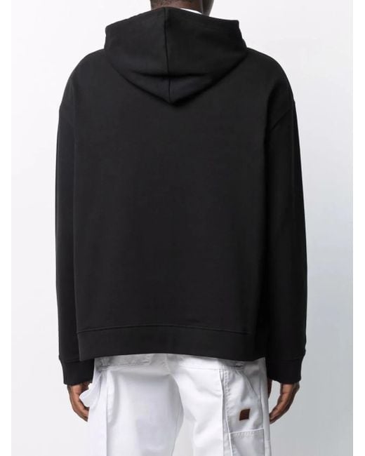 Raf Simons Black Patch-Detail Cotton Hoodie for men