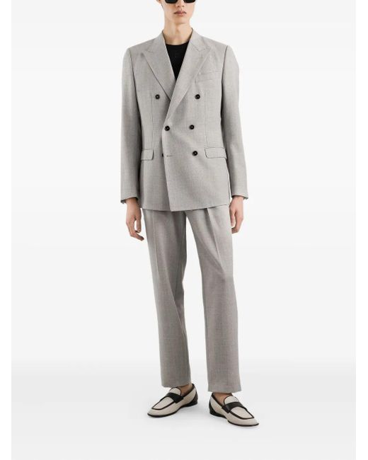 Dolce & Gabbana Gray Pleated Drawstring Trousers for men