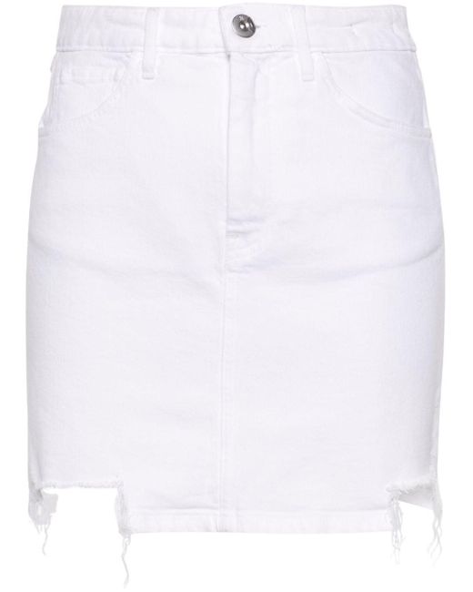 3x1 White Celine Denim Miniskirt