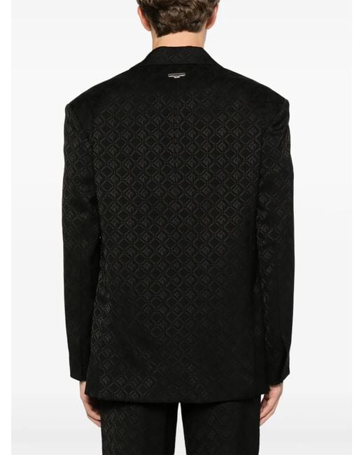 MARINE SERRE Black Moon Diamond-Jacquard Blazer for men