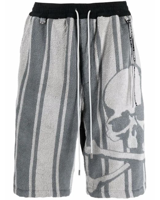 MASTERMIND WORLD Trainingsshorts Met Doodskopprint in het Gray voor heren