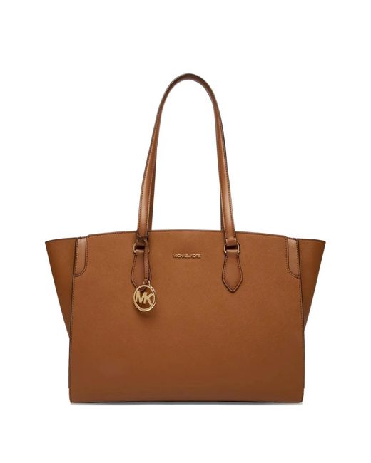 Michael Kors Brown Becca Logo-Charm Tote