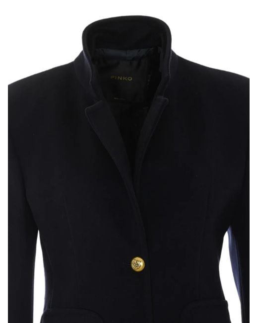 Pinko Black Button-Up Single-Breasted Coat