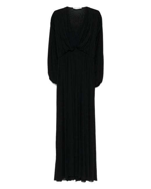 Philosophy Di Lorenzo Serafini Black Maxikleid Mit V-Ausschnitt