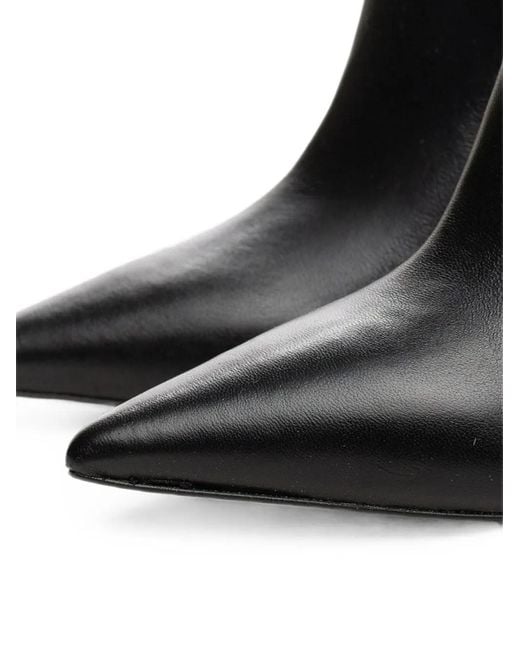 Poche Paris Black Pointed-Toe Stiletto Ankle Boots