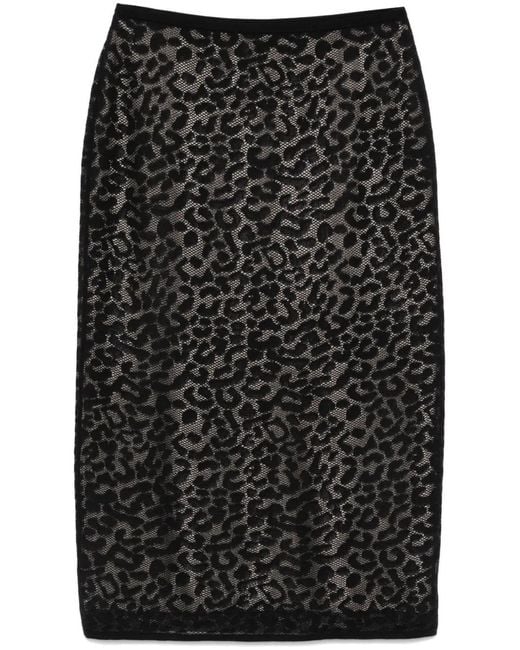 Theory Black Lace Midi Skirt