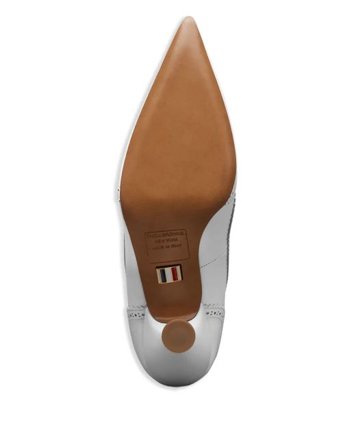 Thom Browne White Soft Patent Wingtip Pumps 90Mm