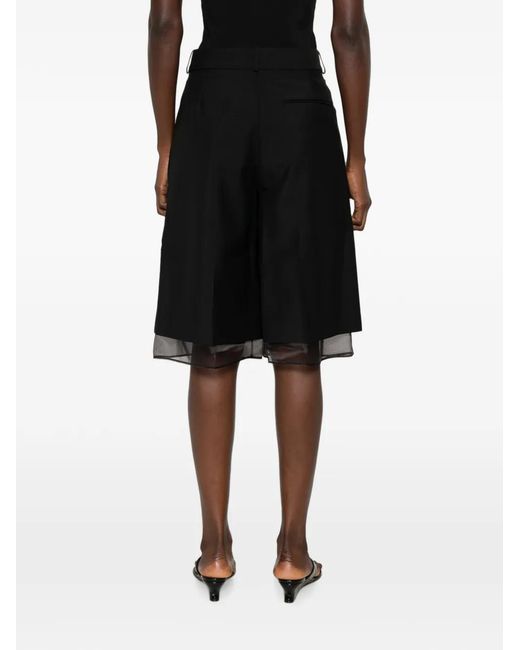 Rohe Black Organza Lined Shorts