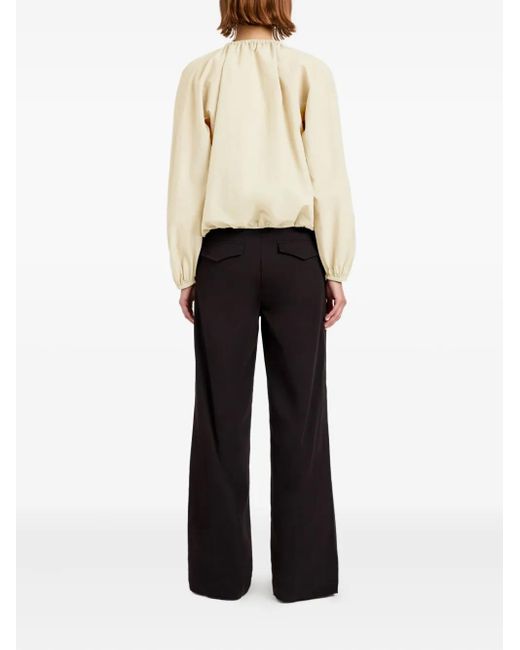Proenza Schouler Natural Wendy Round-Neck Balloon-Sleeve Blouse