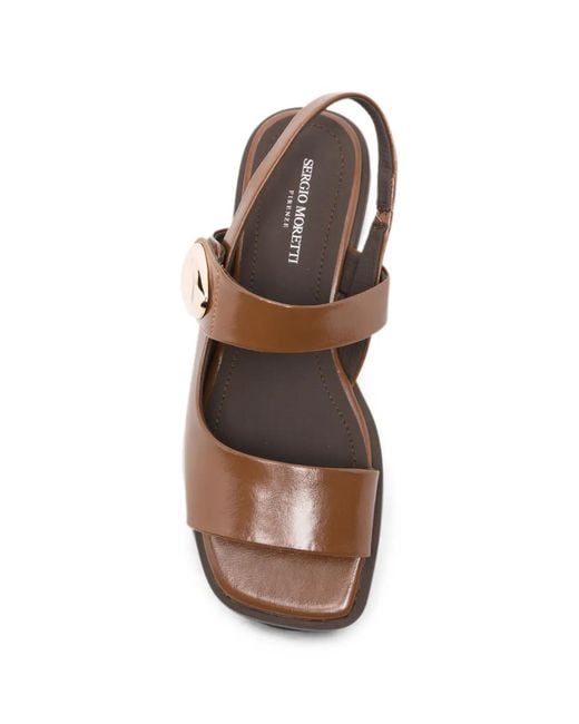 SERGIO MORETTI FIRENZE White Tone Hardware Slingback Sandals