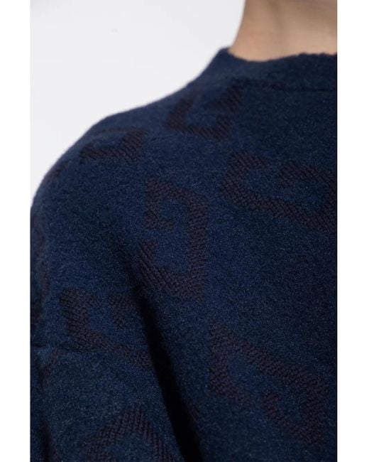 Givenchy Blue Monogram-Pattern Jumper for men