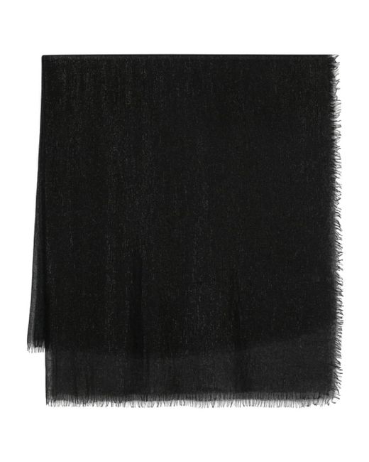 Écharpe en maille métallisée à franges Fabiana Filippi en coloris Black