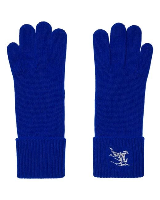 Burberry Blue Cashmere-Blend Gloves