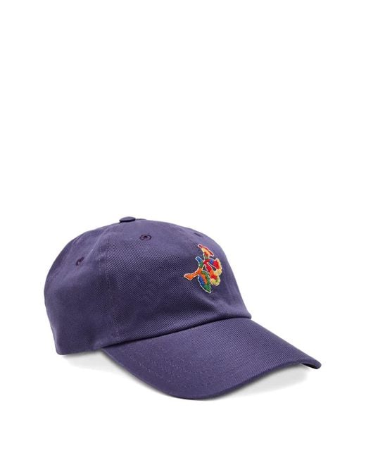 Drake's Purple Tapisserie Embroidered Cotton Baseball Cap for men
