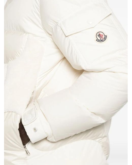 Moncler White Candes Hooded Panelled Jacket for men