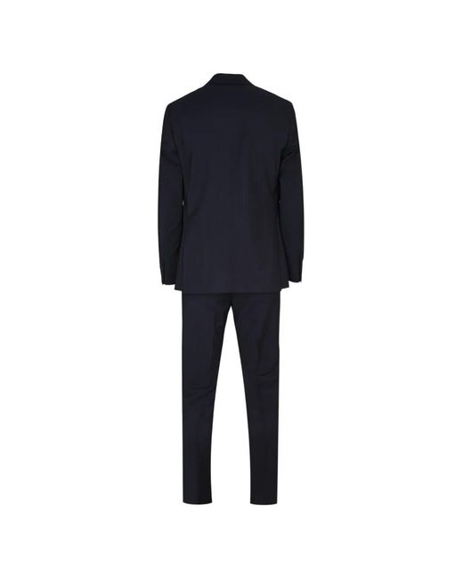 Tombolini Blue Pinstripe-Pattern Single-Breasted Suits for men