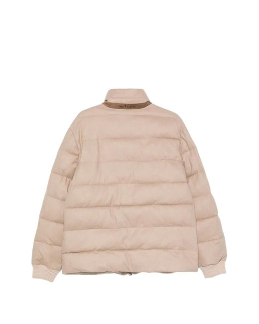 Kiton Natural Quilted High-Neck Jacket for men