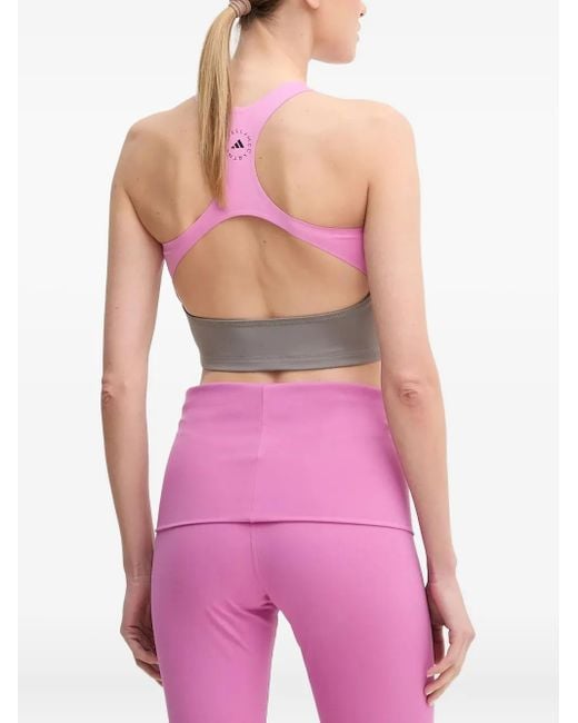 Adidas By Stella McCartney Pink Zip-Front Racer-Back Top