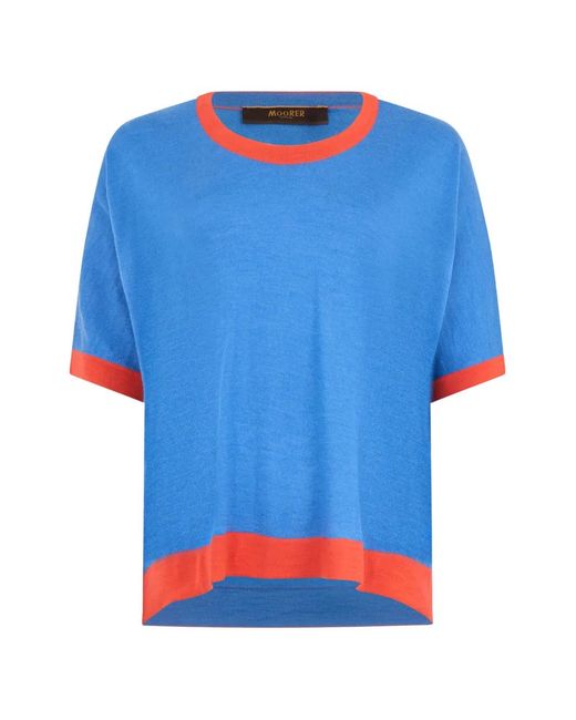 Moorer Blue Crew-Neck T-Shirt