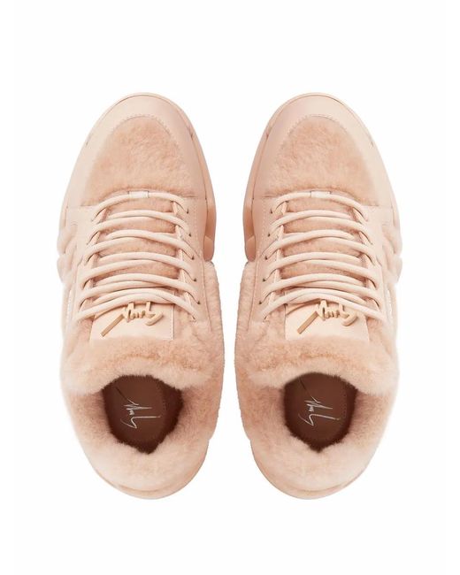 Giuseppe Zanotti Pink Talon Shearling-Lined Sneakers