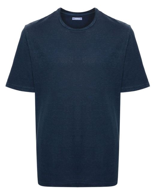Jacob Cohen Blue Logo-embroidered Cotton Blend T-shirt for men