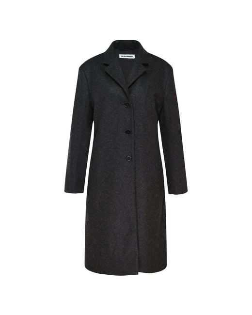Jil Sander Black Single-Breasted Coat