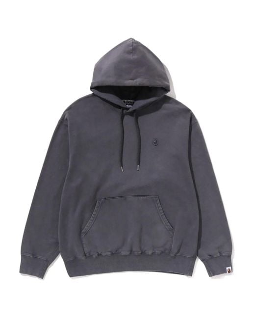 A Bathing Ape Gray Logo-Patch Hoodie for men