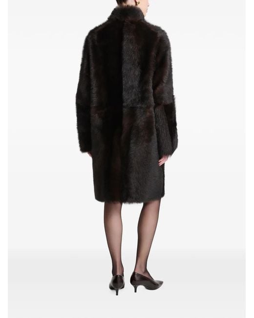 Nour Hammour Black Blaise Faux-Fur Coat