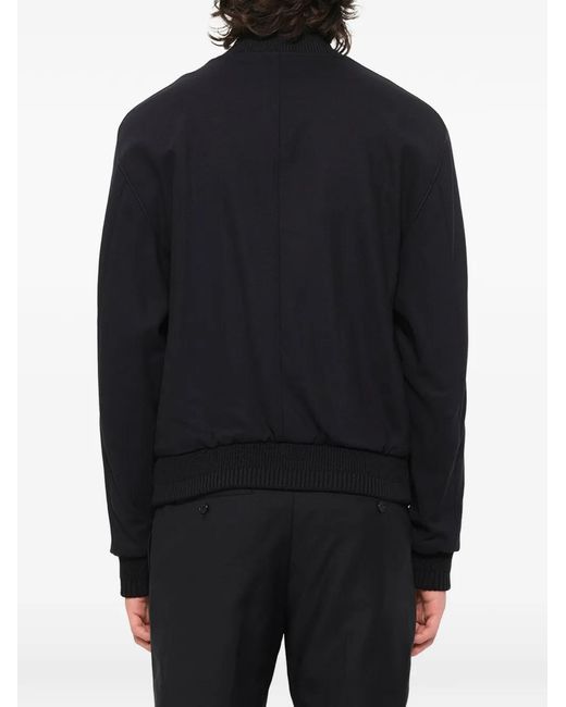 Wooyoungmi Blue Zip-Up Ribbed-Trim Jacket for men